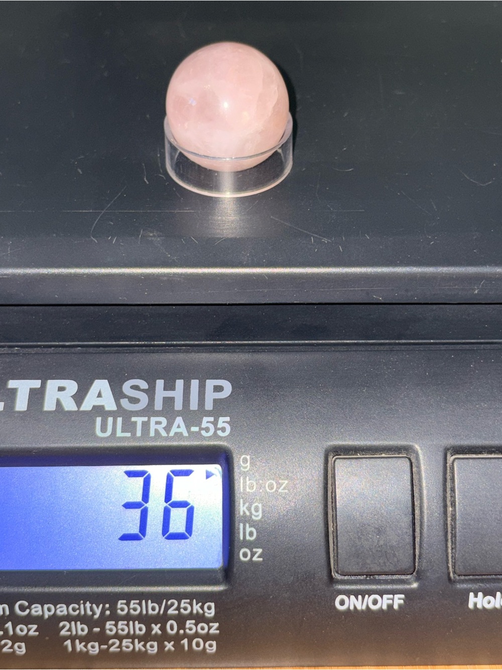 Rose Quartz Sphere 29.7 mm 1.17 inch 36 gram - Picture 4 of 6